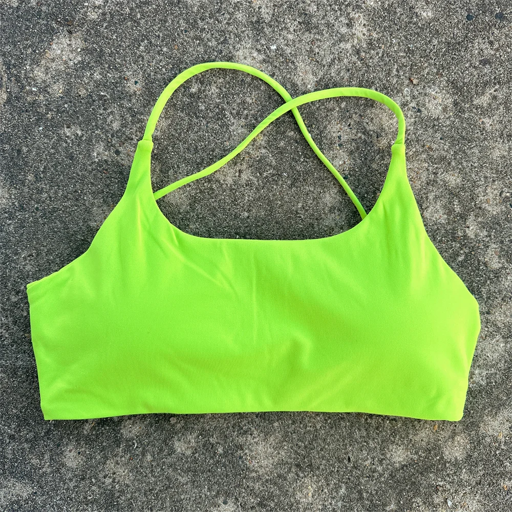Solid Color Underwear Cross-back Women Fitness Bra Yoga Vest Gym Sport Top Hollow back Push With Chest Pad Four shoulder straps Sports & Entertainment