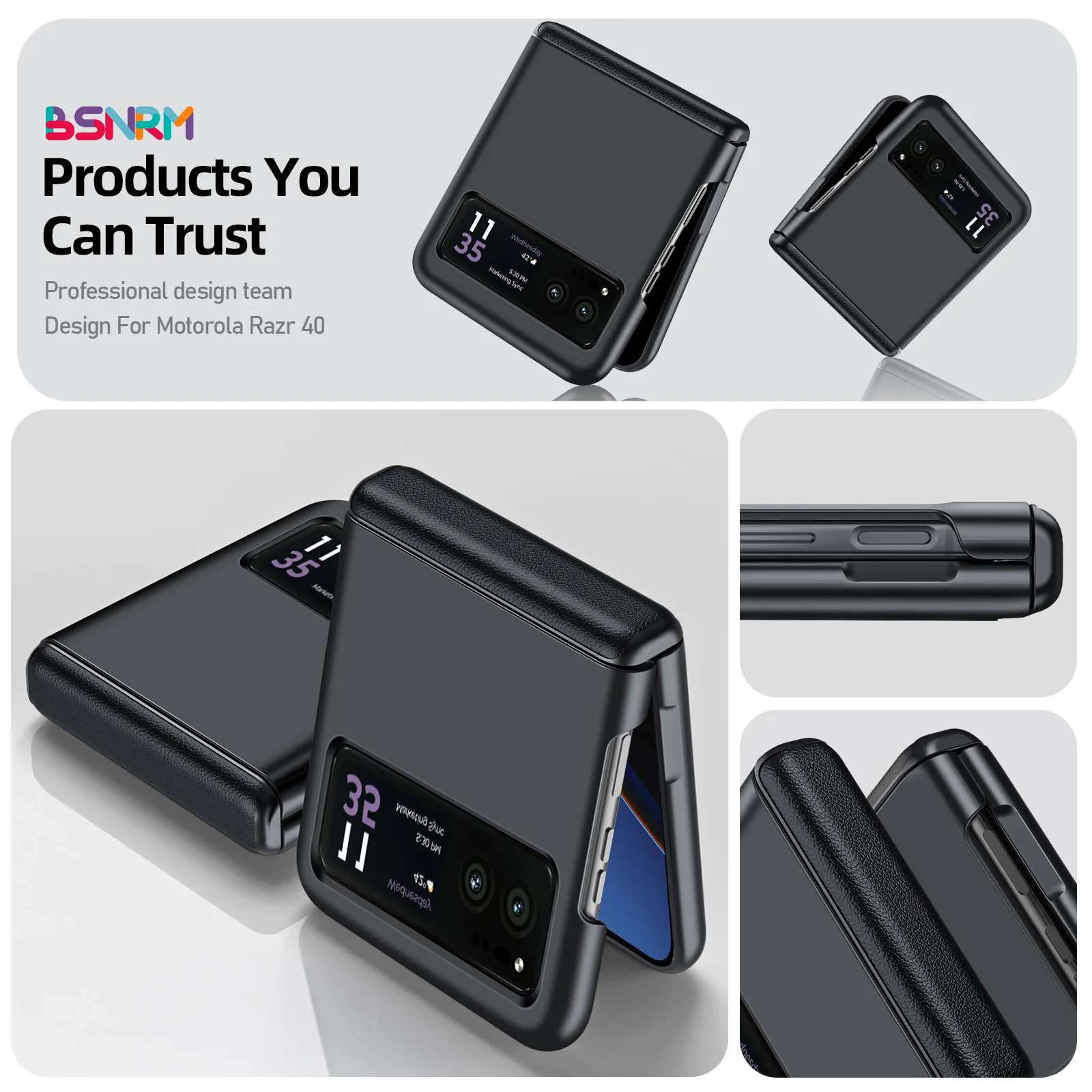 Luxury Magnetic Leather Case with Central Axis Hinge Protection