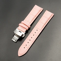 Elegant Calf Genuine Leather Alligator Grain Watch Strap with Butterfly Buckle - Multiple Sizes Available - 21mm (See Chart)