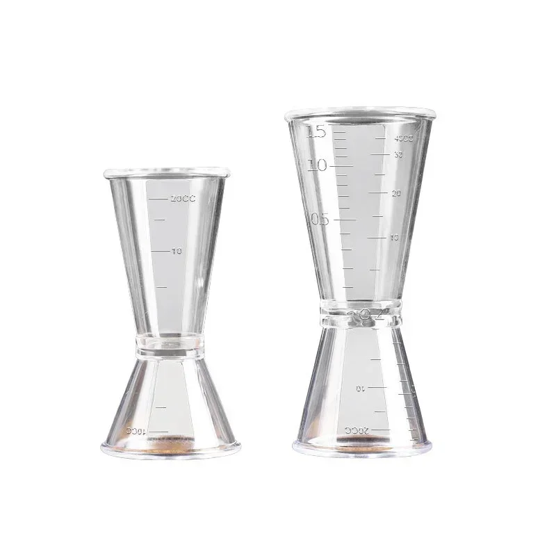 10/20ml or 20/40ml Cocktail Shaker Measuring Jigger Stainless Steel Measuring Cups Kitchen Bar Tool Scale Beverage Alcohol Gadget