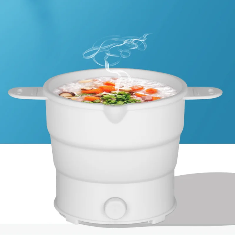 

800w Mini Folding Electric Cooker Pot Multifunction Hotpot Rice Noodle Boiling Heater for Student Dormitory Kitchen Home Travel