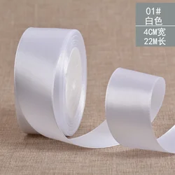 Premium Silk Satin Ribbon Roll for Crafts and Decorative Use, Multiple Width Options Available (White)