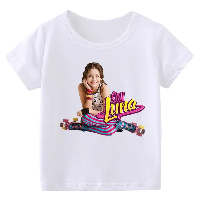 2022 New  Girls Cartoon Soy Luna Kids Funny Pink White  T-Shirts Baby  Gilrs  Summer T shirt Children Tops Girls Clothes vlone shirt T-Shirts