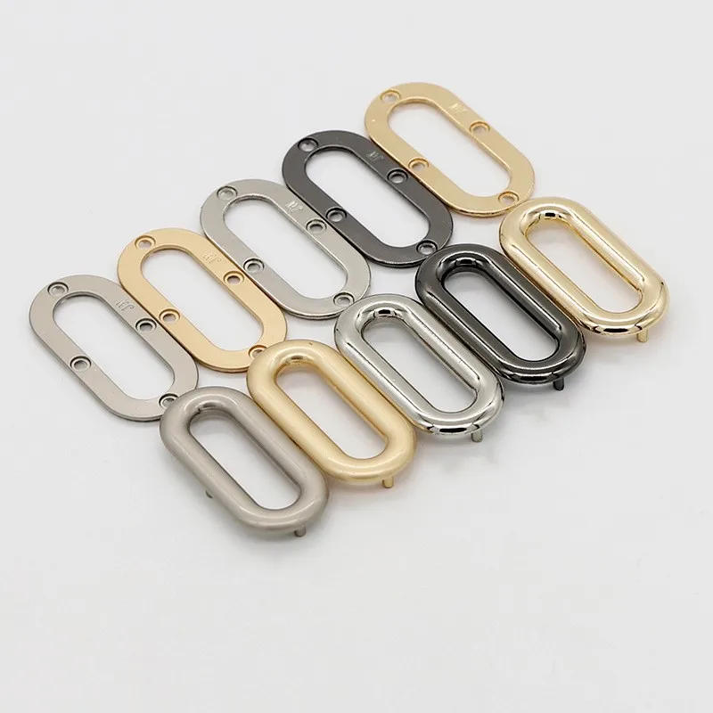 Oval Eyelet Metal Screw Grommets Purse Loop Handle Connectors Oblong Purse Ring for Clothes Leather Canvas Decoretor Accessories