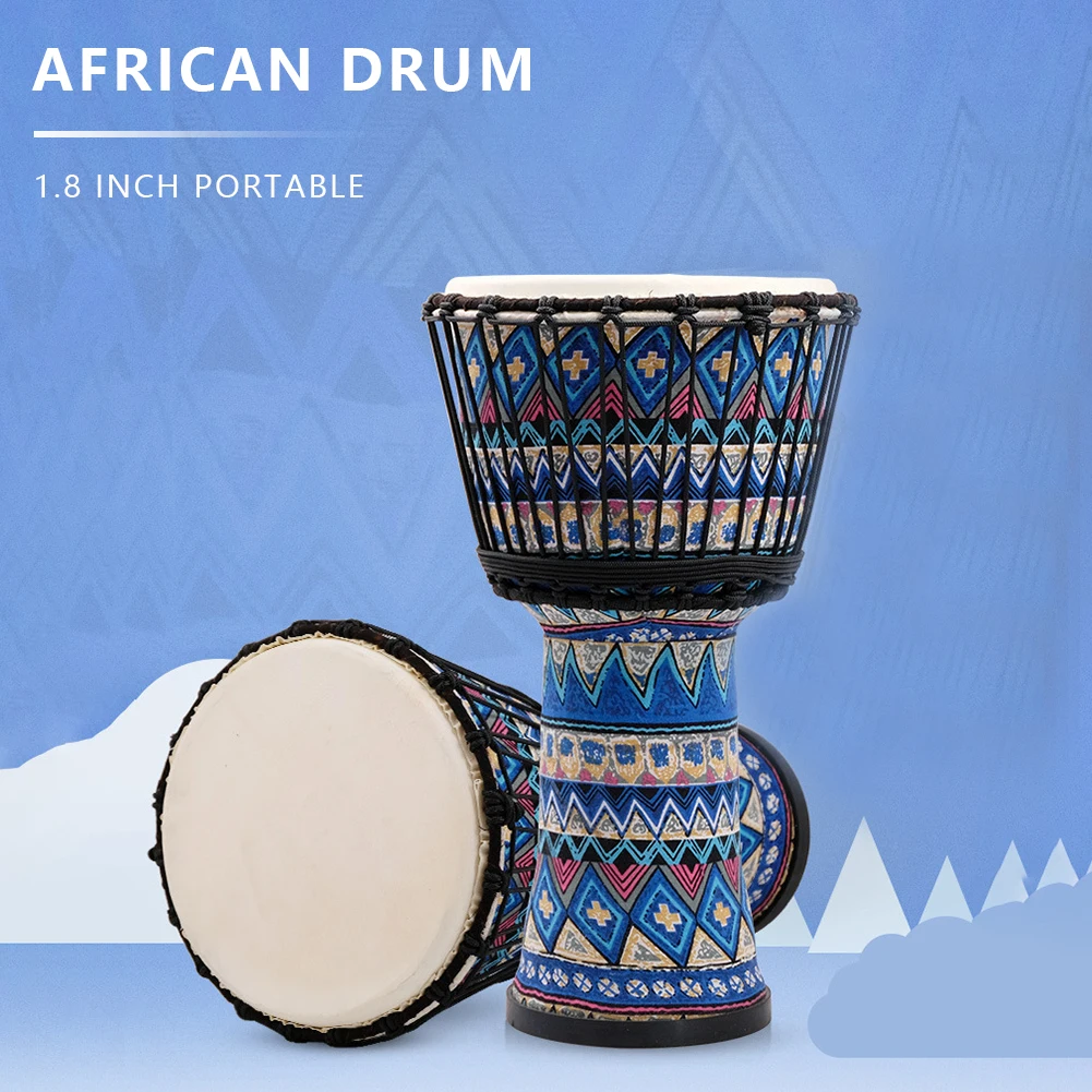 Goatskin Drumhead African Drum Colorful Art Patterns 8inch Djembe Drum Bongo Great Gift for Beginners Adults and Kids musical percussion instruments