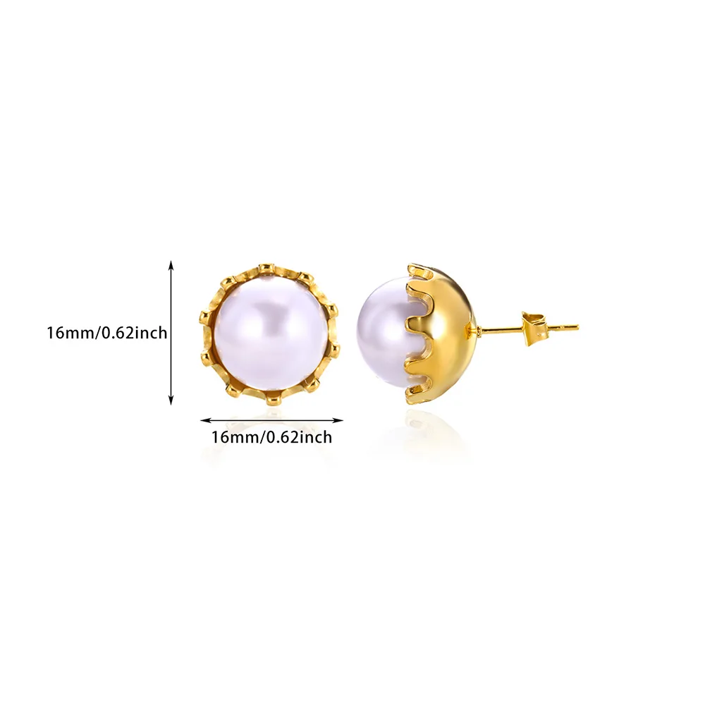 Pearl Earrings Stainless Steel for Women