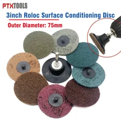 10pcs 3inch/75mm Supper Fine/Fine/Medium/Coarse cutting abrasive discs Quick Change Discs Surface Conditioning Discs