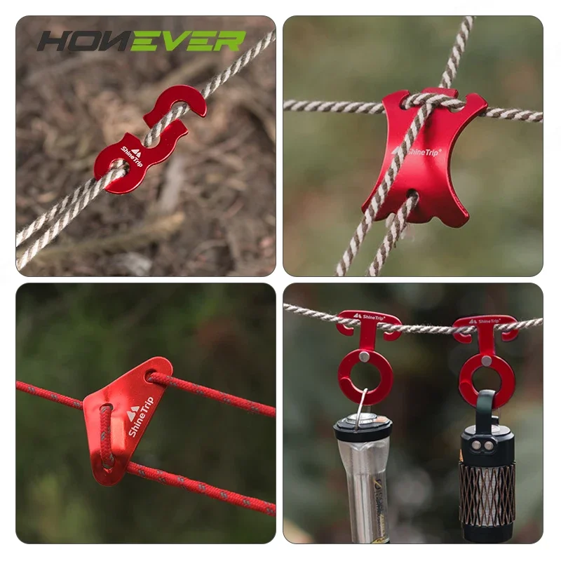 Camping Tent Wind Rope Buckles Adjustable Aluminium Alloy Cord Buckles 6pcs