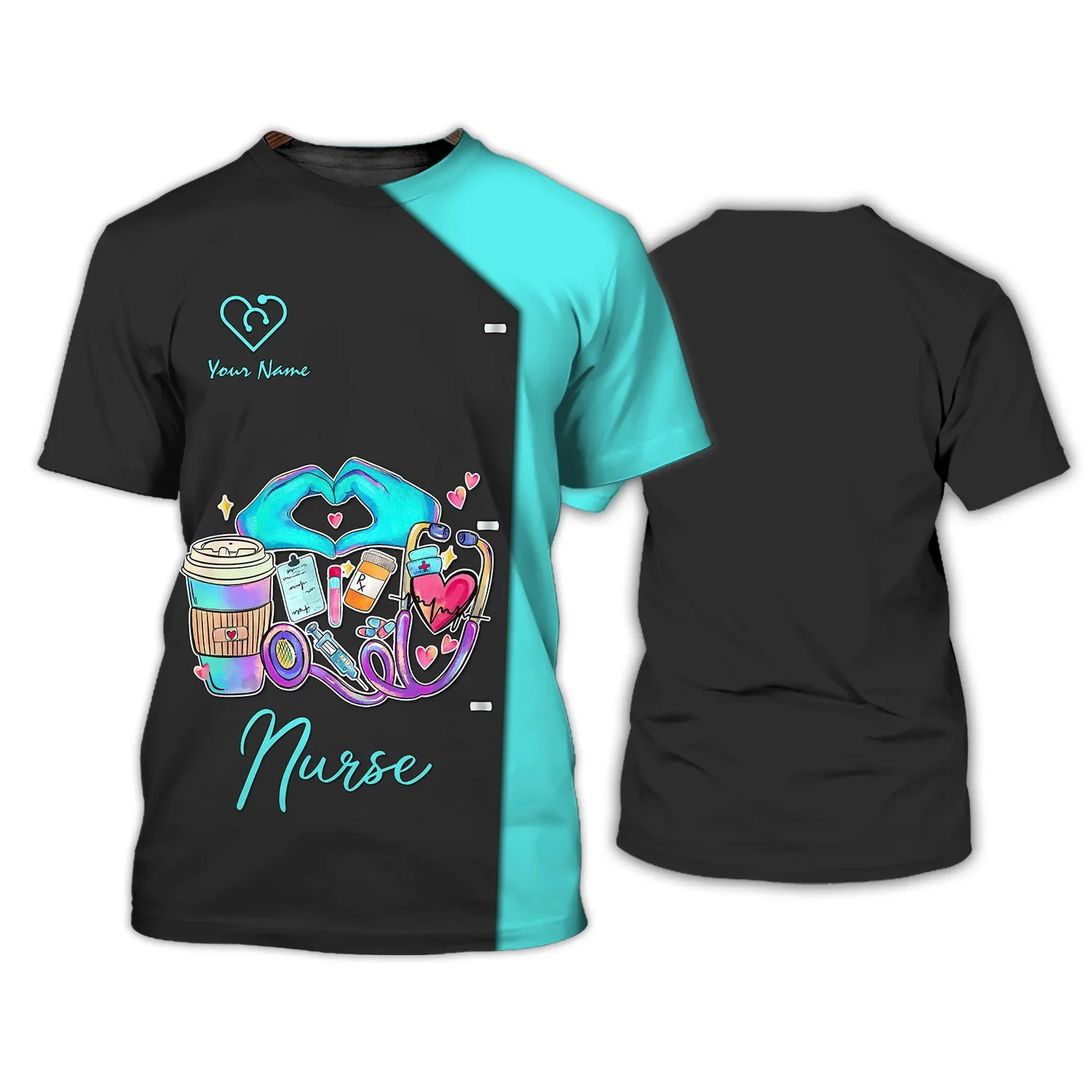 2025, Sommer-Herren-T-Shirt, Pflegewerkzeuge, personalisiertes 3D-gedrucktes Unisex-T-Shirt, Krankenschwester-Uniform, medizinische Peelings, lila T-Shirt DW186 – Detail 25
