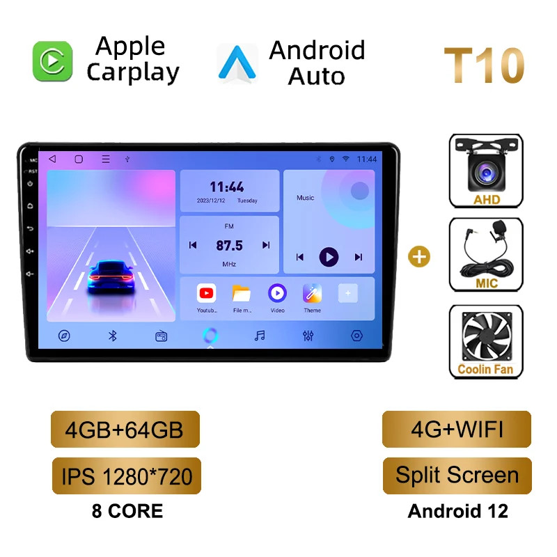 Radio con GPS para coche, reproductor estéreo con Android 12, 2 DIN, 4G, WIFI, unidad principal, sin DVD, para Citroen C5 2008-2017