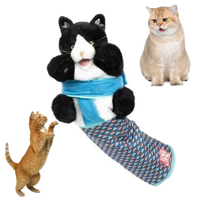 Cats Puppet Wrestler Cat Wrestling Toy  Puppet Interactive Hand Puppet for Indoor Cats Kids Pretend Play and Dog Toys 6