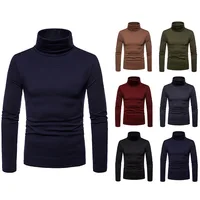 Turtleneck Pullovers Sweaters Men 2020 Autumn Winter Solid Color Long Sleeve Knitting Sweater Thickening Men's Bottoming Shirt 1