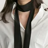 5X190CM Women Narrow Long Scarf Solid Color Chiffon Silk Rubber Red Tie Black Bag Ribbon Headband Choker Streamer Scarf Fur Coat 1