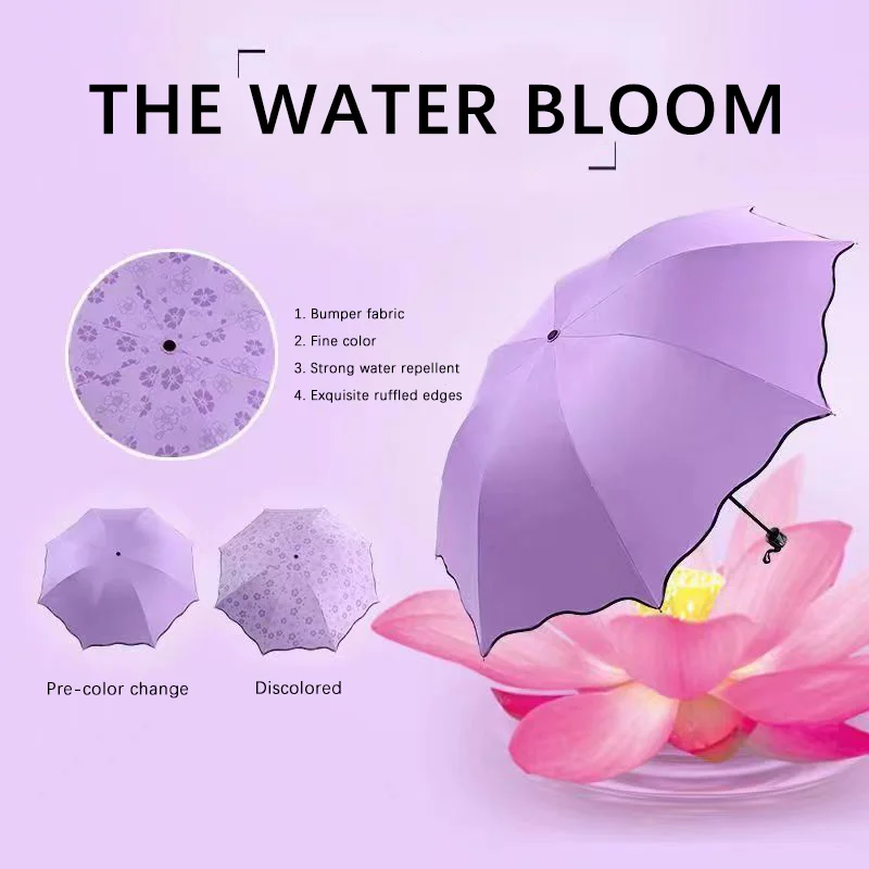 Folding Umbrella Manual Umbrella Red leaf Portable Manual Folding Umbrella Flowering Umbrella in Water Black Glue Coated Light Weight UV