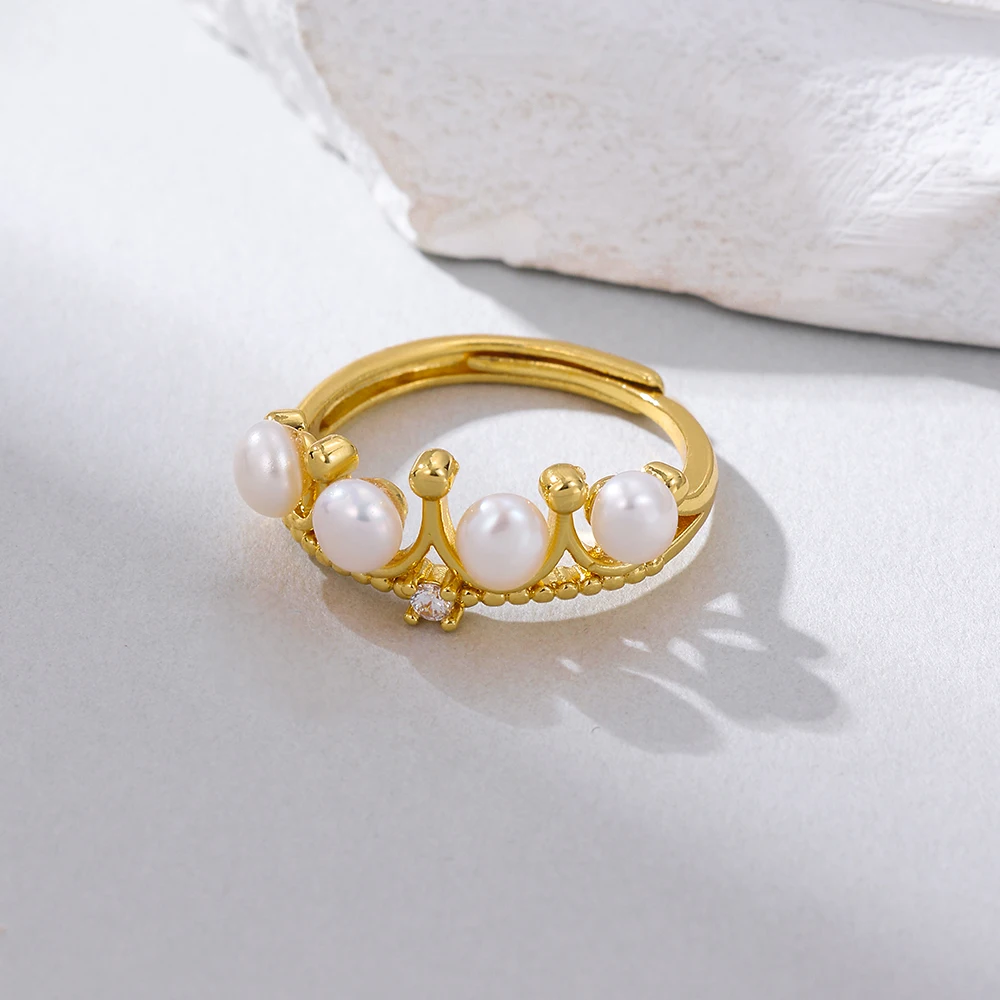 

SHANGZHIHUA 2023 Fashion Design Luxury Natural Freshwater Pearl Open Adjustable Ring For Women's High Jewelry Gifts Accessories