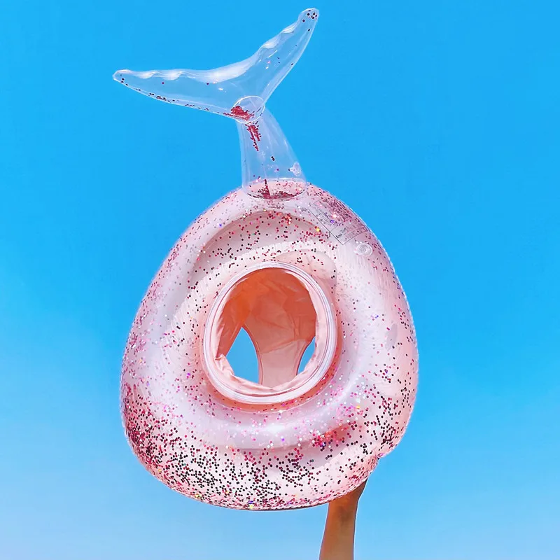 

Sequined Rose Gold Mermaid Inflatable Swimming Ring Floating Baby Seat Swimming Seat Summer Pool Party Toy