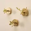 Brass Perforation-free Nail Free Hook Coat Hook Behind The Entrance Door European Creative Wall Hanging Wall Decoration Hook 5