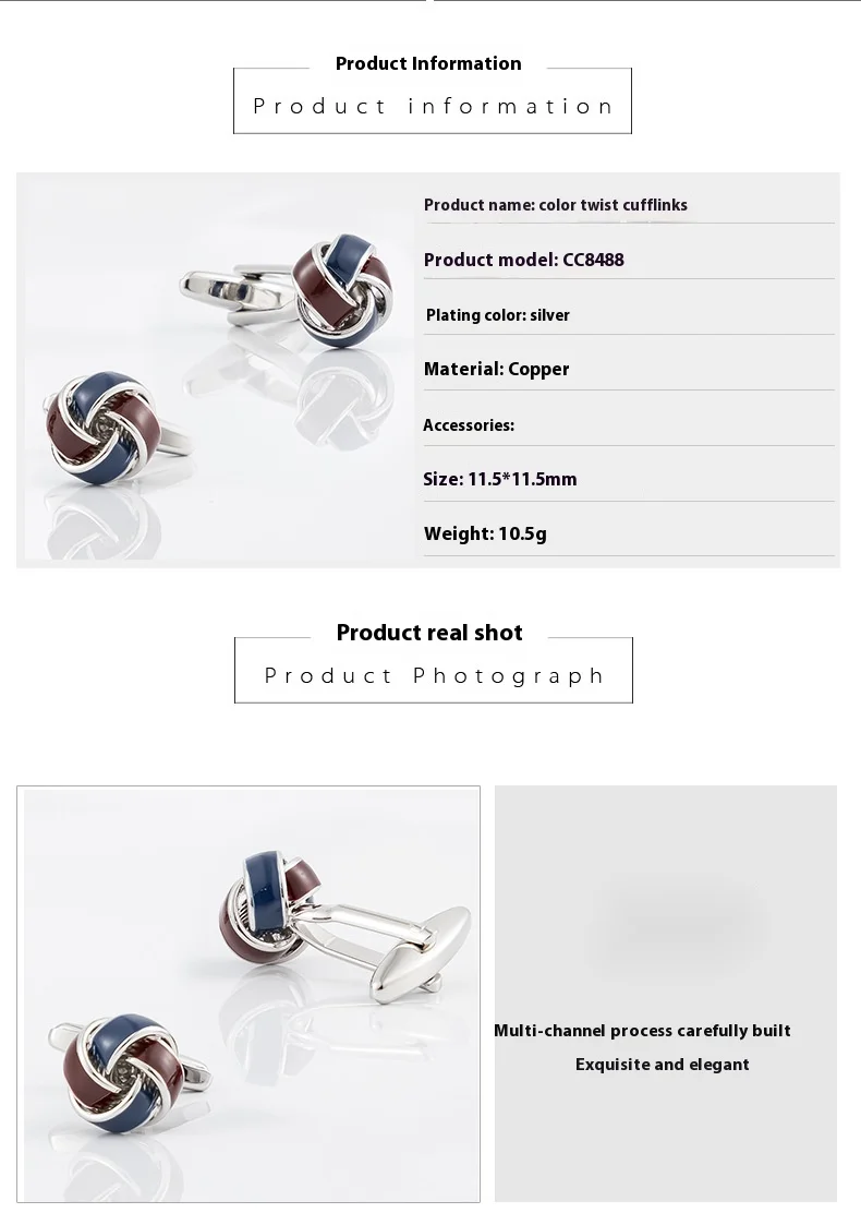 Neue Manschettenknöpfe im Marine- und Braunton mit Öltropfen im frittierten Teig-Stil für französische Hemden von Herren_voghion.com