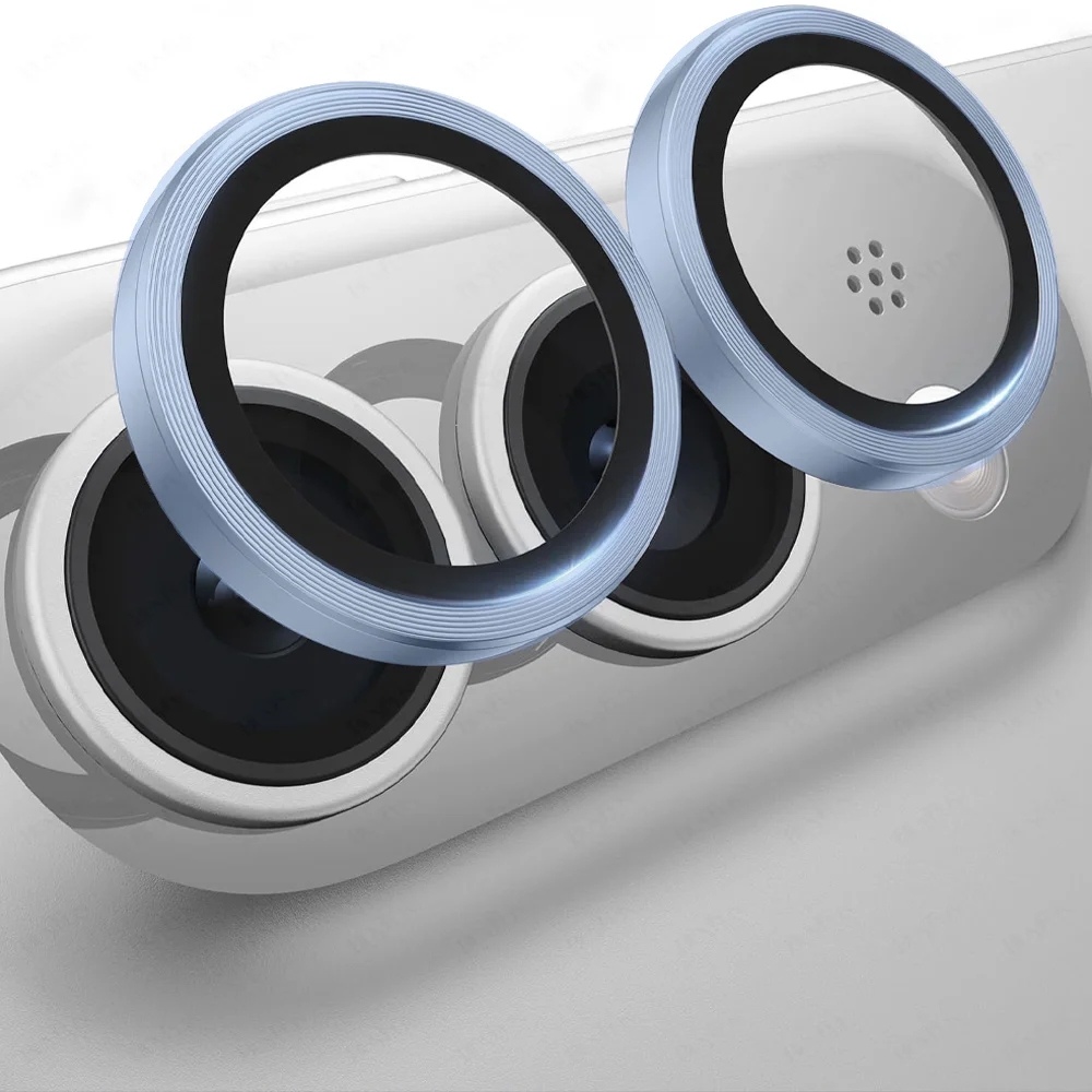 Sleek Aluminum Alloy Camera Glass Protector with Metal Ring Lens Cover