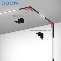 SCON Creative Magnetic Lamp Holder 34mm Width Aluminum 0.5M 1M Ceiling Recessed Suspended LED Magnet Mount Lights Track Rail 2