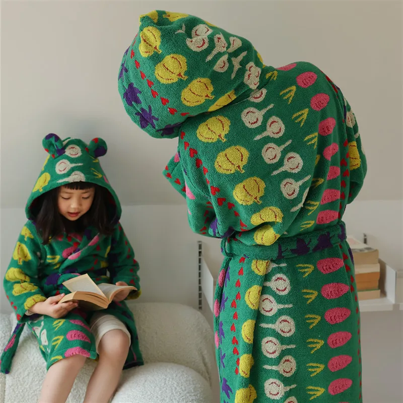 Bath Towel Robe Female Kids Girl Cotton Fleece Kimono Robe Home Clothing Kawaii Thickened Bathrobe Gown Flannel Homewear cotton towel bath towels