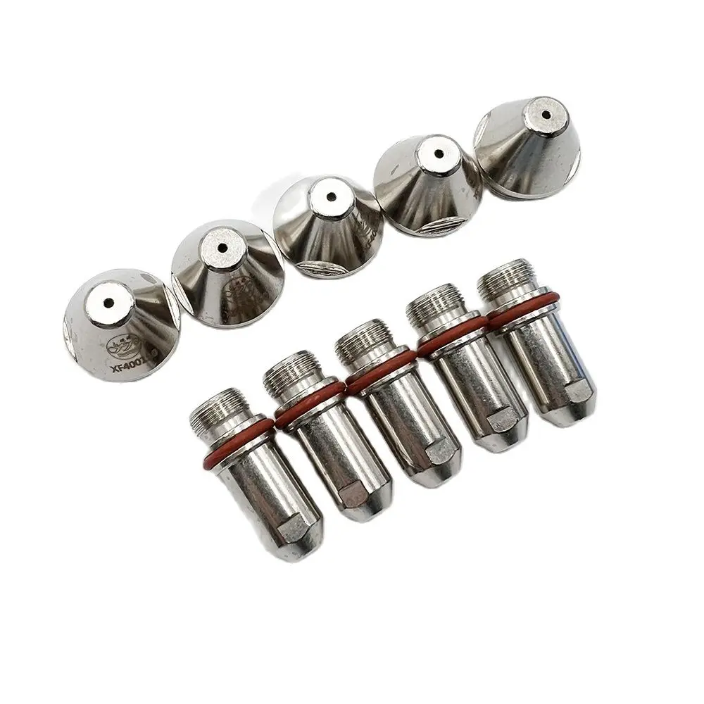 5pcs 400100 Electrode And 5pcs Nozzle For WULIAN FY-XF400H XF-400 FY-XF400 FY400 A400 Plasma Cutter Cutting Torch Consumables
