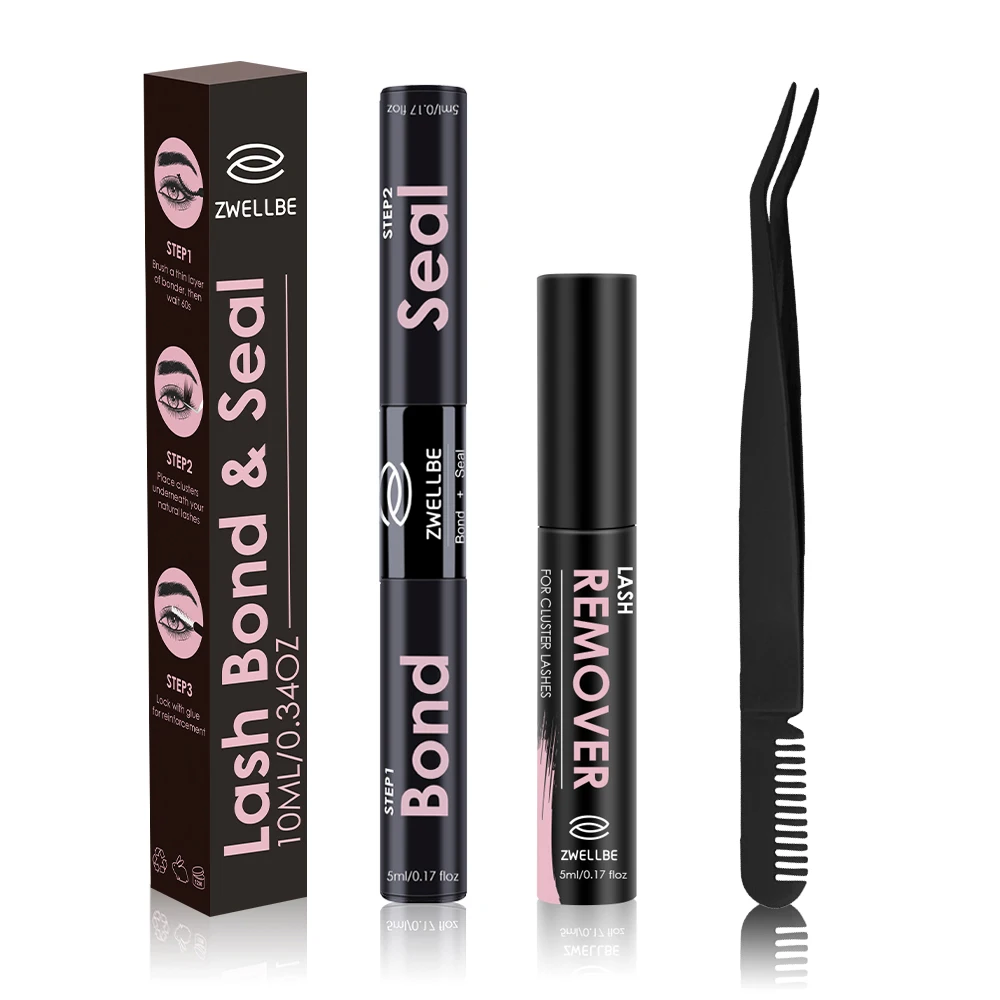 Eyelash Glue Lash Bond and Seal and Remover Kit Clusters Eyelash Glue Remover Waterproof DIY Eyelash Extensions Glue Strong Hold Fast Remove