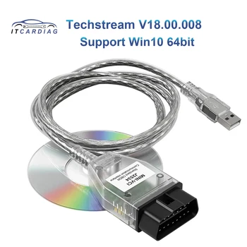 Techstream TIS V18.00.008 MINI VCI J2534 per Toyota MINIVCI OBD2 OBD FT232RL cavo diagnostico Scanner automatico per Auto fino al 2023
