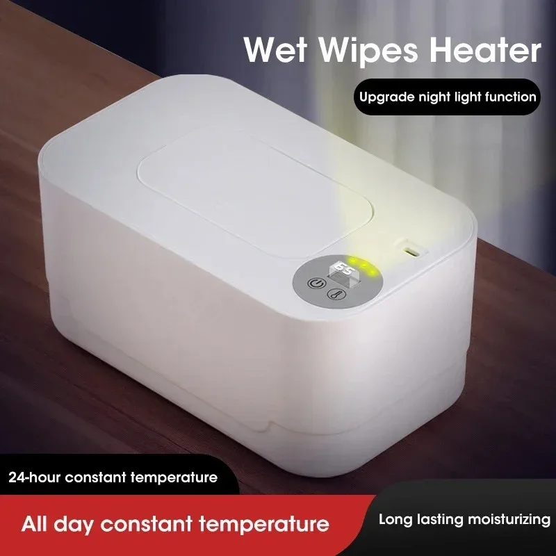 Portable Baby Wipe Warmer with LED Display USB Charging Temperature Control For Newborn Infant Care At Home And Travel
