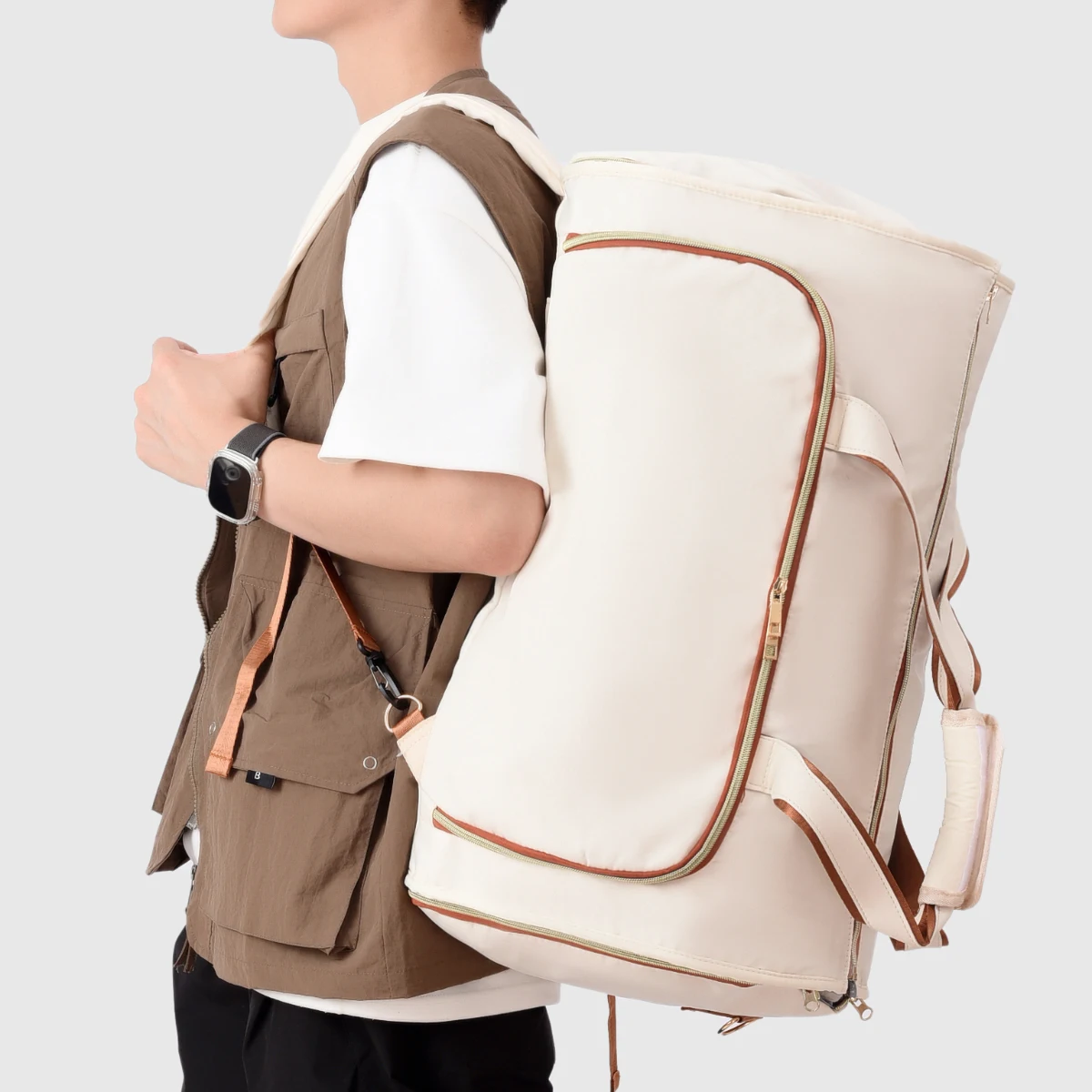 Extra Large Capacity Travel Bag, Travel Bag, Men's and Women's Quilt Cosmetics Bag, Satchel Luggage Bag, Checked Moving Luggage Bag, Multi-Function with Shoe Compartment