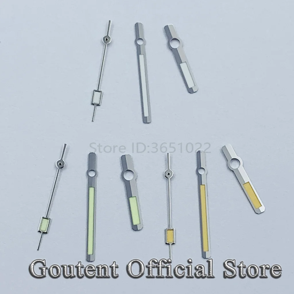 Goutent 녹색 발광 실버 시계, NH35 NH36 ETA 2836 2824, Miyota 8215 821A DG2813,3804 무브먼트 