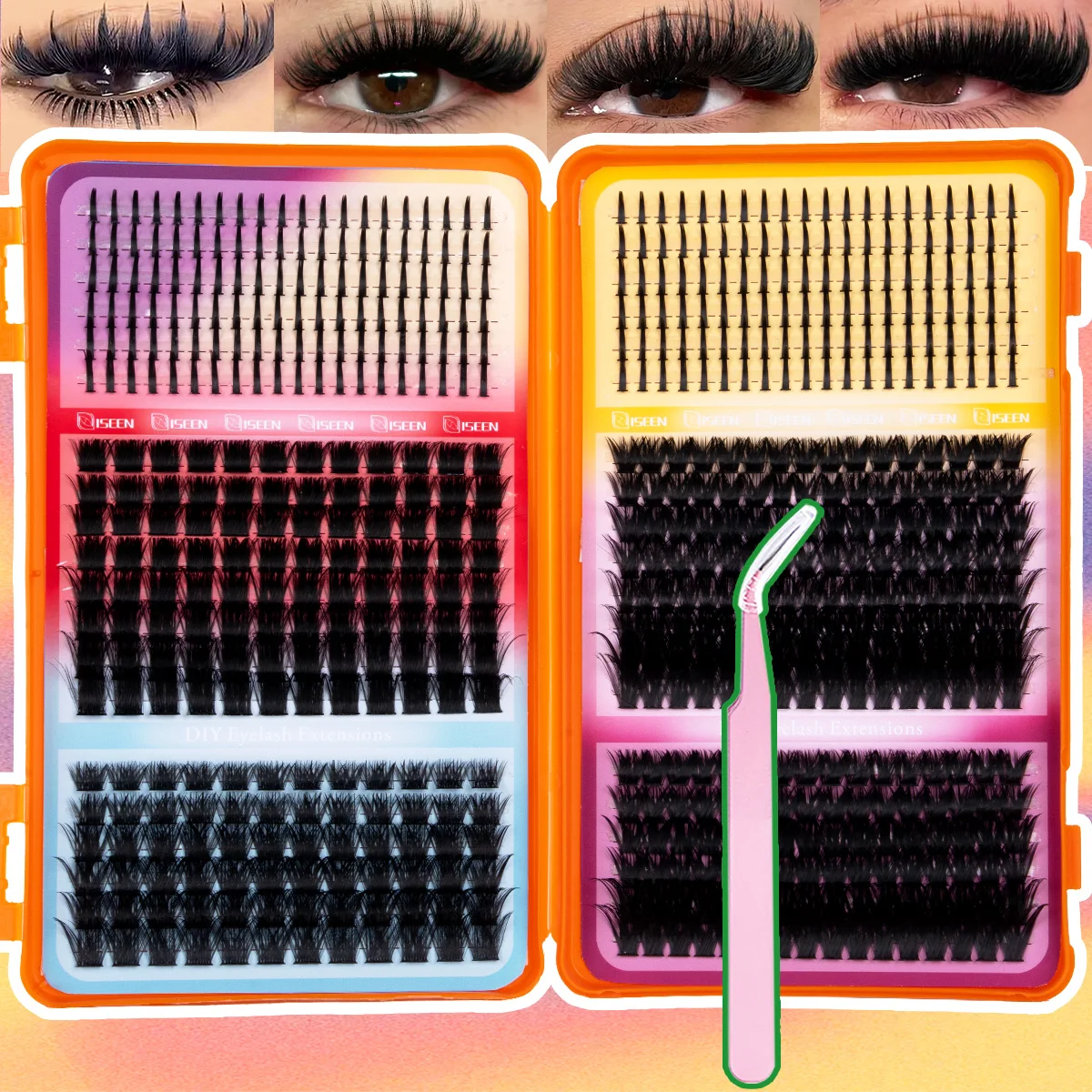 Thick Lash Clusters Wispy Eyelash Extensions Natural Volume Lash Extensions DIY Individual Lashes for Party Use Reuseable