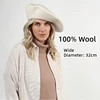 New Oversized 100% Wool Berets Women  Autumn Winter 32cm Big Beret Large Size Men Hat Painter Hat Female Warm Walking Cap 1