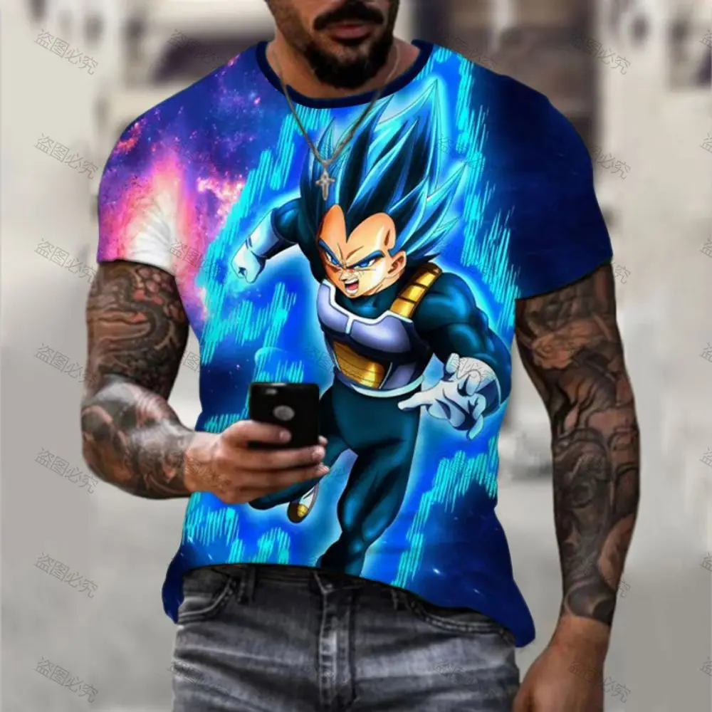 Men's T-shirt Printed Dragon Ball Z Essentials 2023 110-6XL Goku Anime High Quality T-shirts Fashion Oversized Short Sleeve New