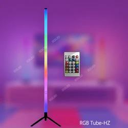 Enhanced Smart LED Floor Lamp with RGB Remote & App Control - Music Sync Modern Mood Lighting for Living Room & Gaming Spaces (Re - 1pc)