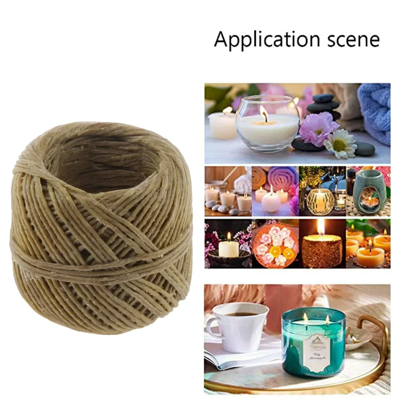 Beeswax Wicks Organic Hemps Wicks 33 FT Well Coated Natural Beeswax For Candle Making Lighting DIY Ignition Ropes 1 Roll