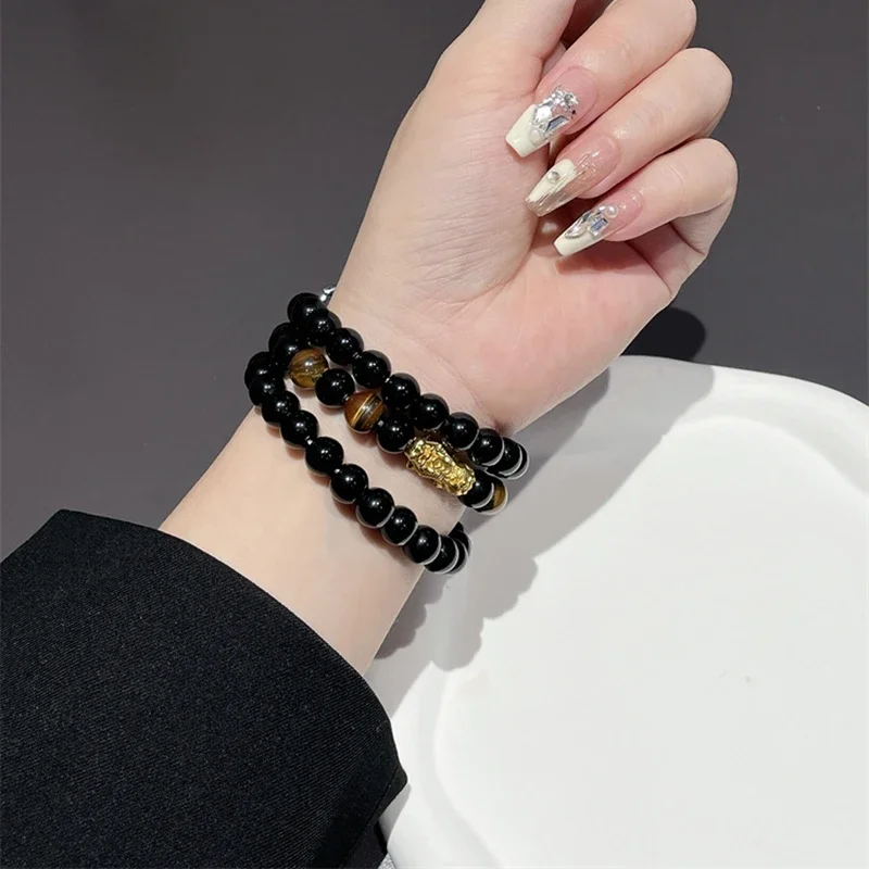20mm 22mm Black Bead Watch Strap for Huawei GT4 41mm 46mm Elastic Bracelet for Huawei GT3pro GT2 3 42/46mm Replacement Wristband