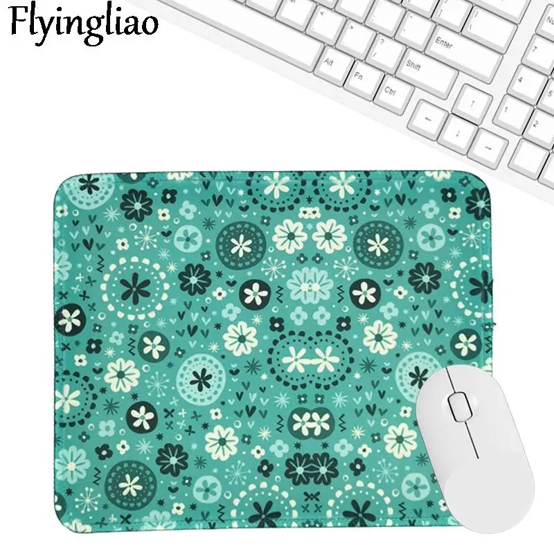 Green Flowers Creative Office Keyboard Pad Kawaii Laptop Mouse Mat Anti Slip Desk Mats Custom Desk Pad