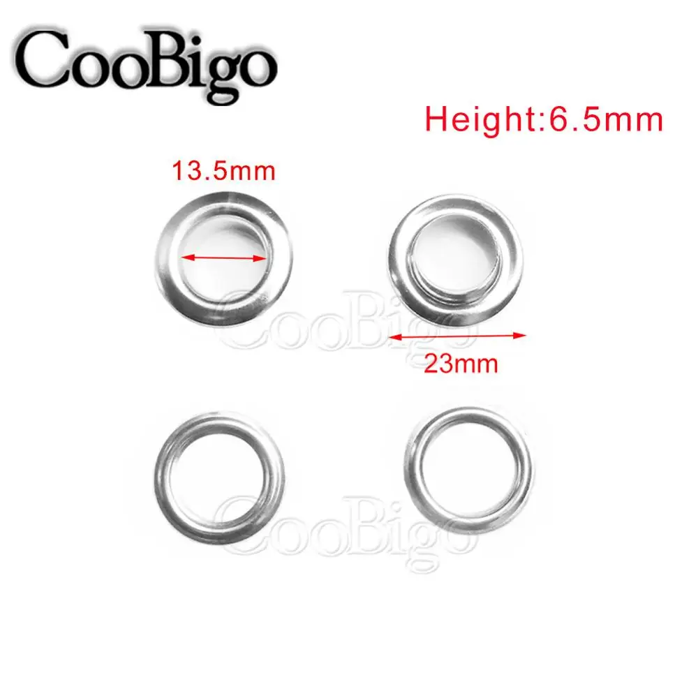 Premium Metal Eyelet Grommet Ring Kit for Sewing & Crafting (100 Sets, Silver)