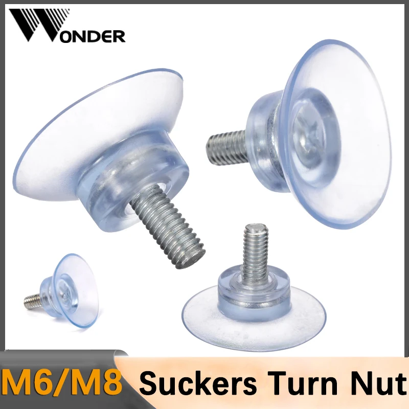 Set Da 10 Ventose Con Vite M8 Trasparenti In PVC Per Vetro - Foto 3