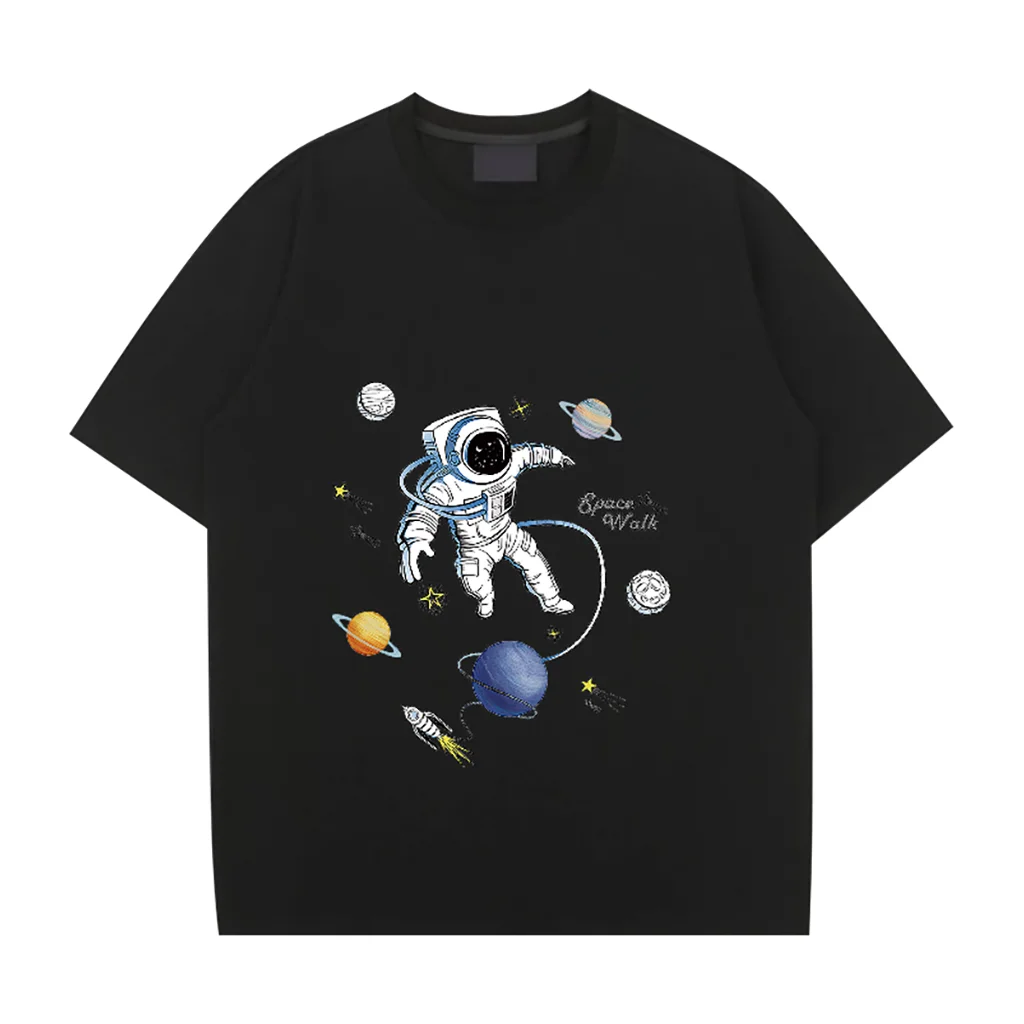 

Space astronaut T-shirt 2024 New Men's Oversized T-Shirt Casual Printed Tops for Men Short Sleeve Space series T shirt