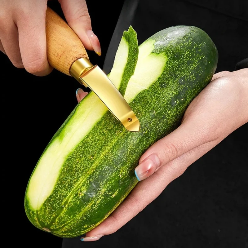 1PC Stainless Steel Solid Wood Handle Paring Knife Household Thickened Potato Fruit Paring Knife Melon Peelers Kitchen Gadgets