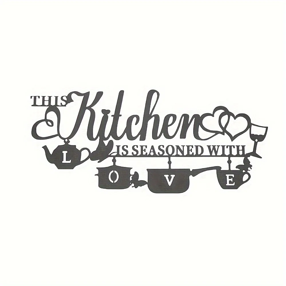 

Metal Kitchen Wall Decor, Black Word Name Sign Hanging Wall Art Decor,