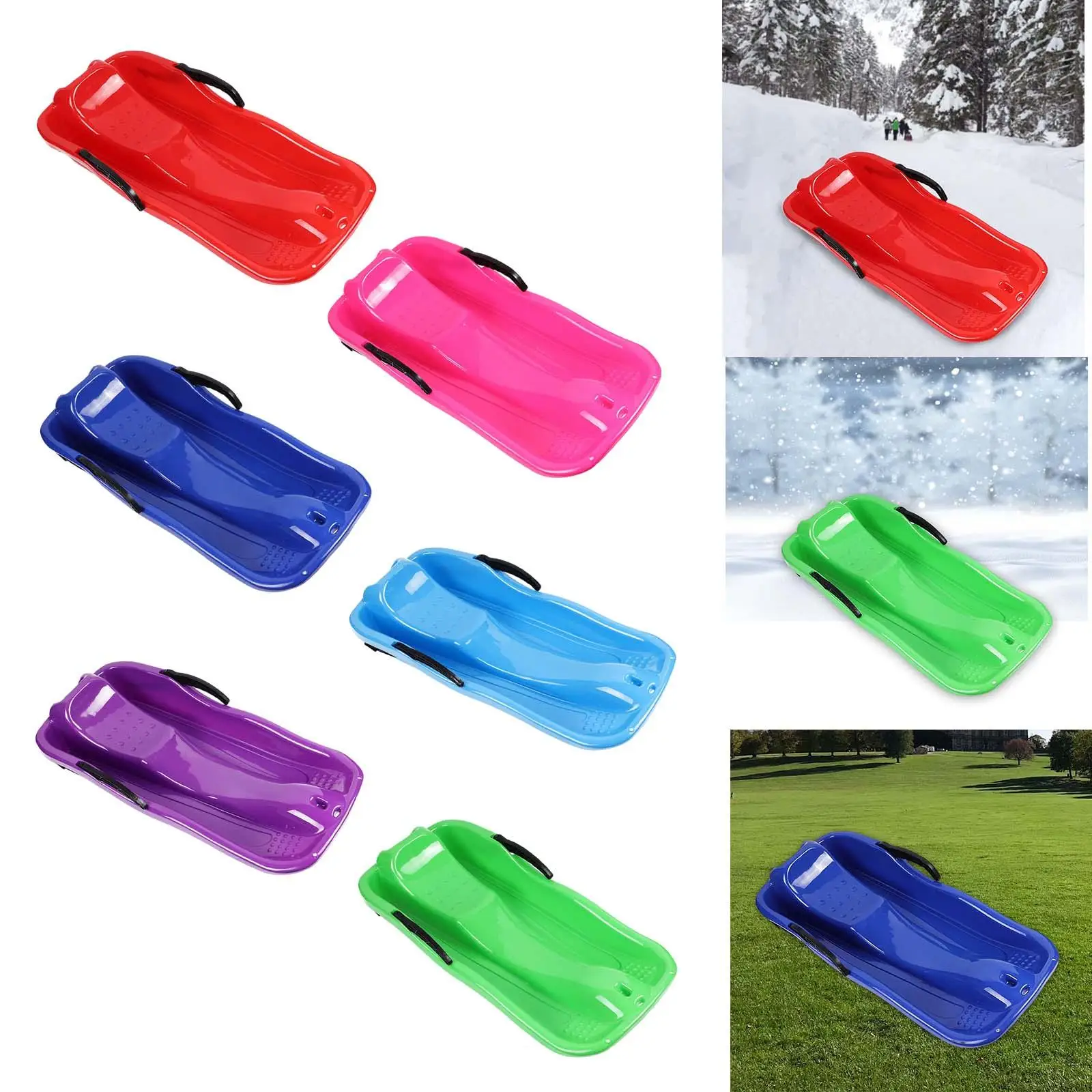 Portable Winter Snow Sled Sledding Kids Sledge Sleigh Backyard Yard Toboggan