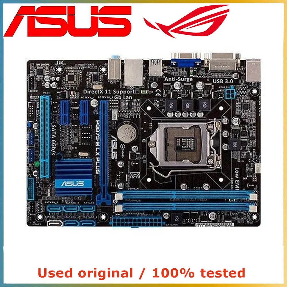 

Материнская плата для ASUS P8B75-M LX PLUS, материнская плата LGA 1155 DDR3 16 ГБ для Intel B75 P8B75, материнская плата для настольного компьютера SATA III PCI-E 3,0 X16