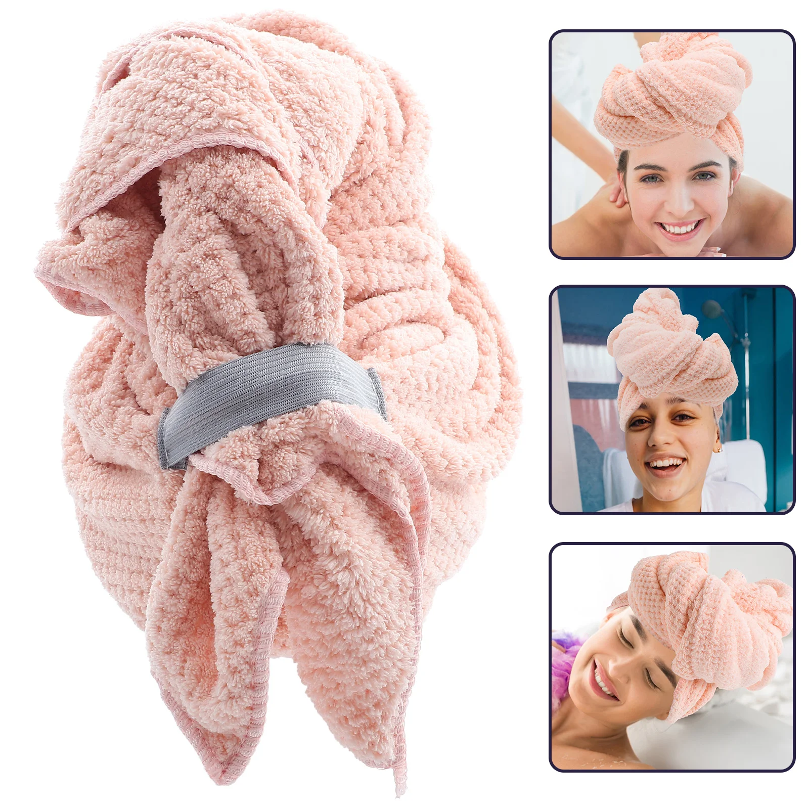 

Coral Fleece Dry Hair Cap Hair Turban Towel Super Absorbent Hair Cap Head Towel