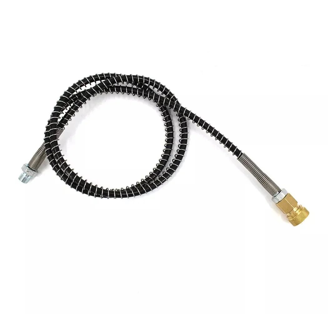 M10x1 Thread 30Mpa 300Bar 4500psi Pneumatics Air Pump Air Refilling High Pressure Nylon Hose with Spring Wrapped
