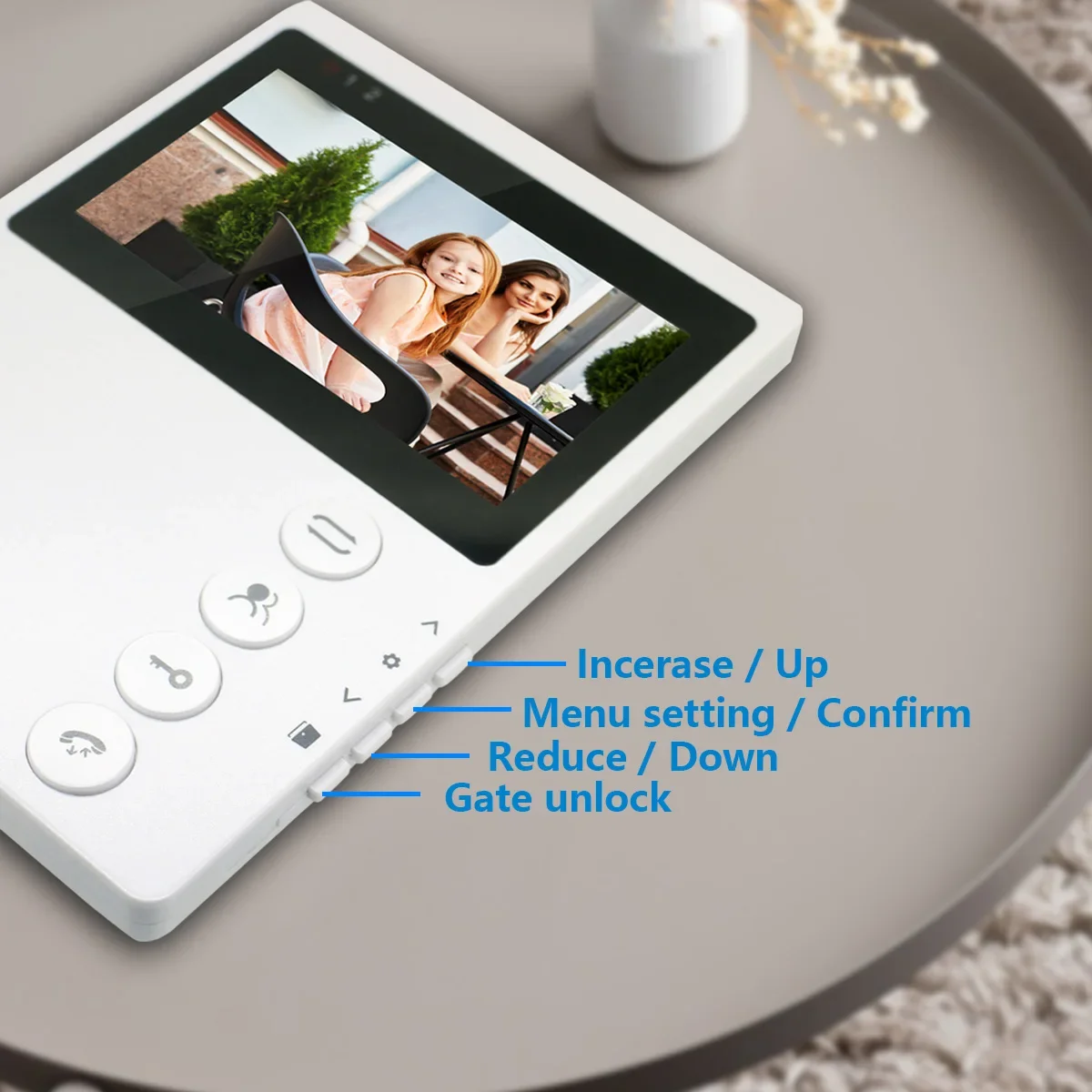 4.3 Inch Metal Doorbell Video Intercom for Home Apartment with IP65 Waterproof N