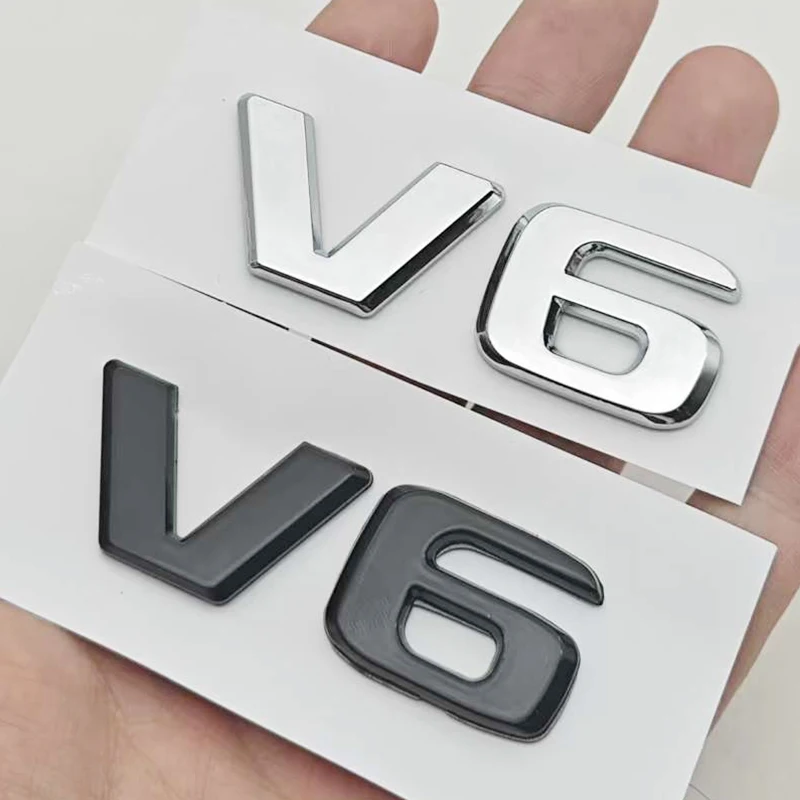 3D ABS 자동차 문자 로고 V6 배지 스티커 리어 트렁크 엠블럼 데칼 메르세데스 벤츠 GLE ML SLK 클래스 W204 C280 자동차 액세서리