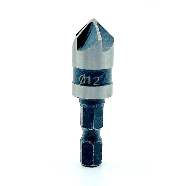 1pcs 82 Degrees Chamfer Drill Bit Set 12/16/19mm 5 Flute Woodworking Drill Bit Cutter Countersink Drill Bit Set Metal Drilling 1PCS 12mm